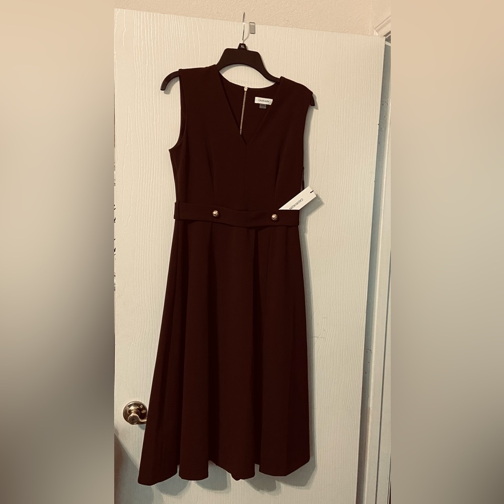 CALVIN KLEIN NWT Brown Dress. Size 6